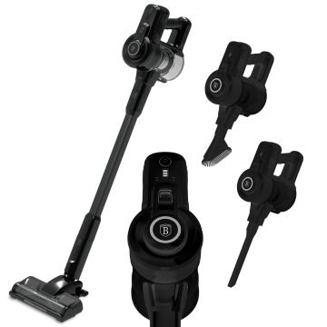 Aspirator vertical Berlinger Haus, Matte Black, 165W, 700 ml, 25x21x107 cm, negru