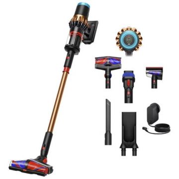 DYSON Aspirator vertical fara fir Dyson V16 Piston Animal™ 492963-01, Autonomie 70 minute, Recipient 1.3 l, Ecran LCD, Filtru HEPA, 900 W (Negru/Maro)
