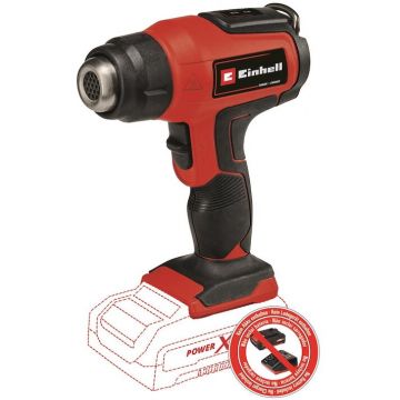 Einhell Suflanta cu aer cald pe acumulator Einhell TE-HA 18 Li - Solo, 18 V, tehnologia PXC, 2 trepte temperatura, 550°C temperatura maxima, 200 l/min debit aer, fara acumulator si incarcator