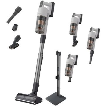 Electrolux Aspirator vertical Electrolux Seria 900 EP91UB21SW, autonomie max 90 min, baterie 4,4 Ah, motor BLDC, tehnologie filtrare multi-ciclonica, stand incarcare si depozitare, perie AllFloor Power cu motor si lumina LED 360, Alb scoica