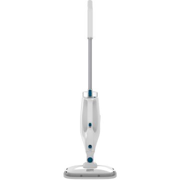 HEINNER Mop cu abur Heinner SteamStrike HSM-M1400WH-BL, 1400W, capacitate rezervor apa: 420 ml, timp incalzire 15s, debit abur 21/27 g/min, temperatura abur 130°C, 2 lavete incluse, Alb