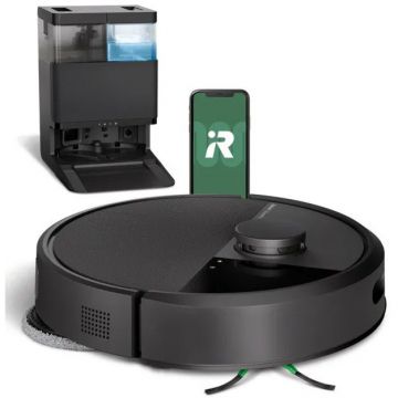iRobot Roomba Plus 405 Combo + dock AutoWash - negru - Nou încercat - Aspirator robot cu funcție de mop