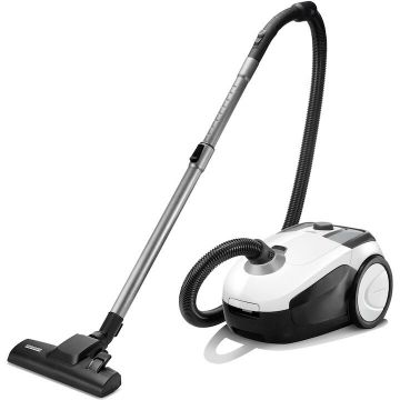 Karcher Aspirator cu sac Karcher VC 2, 1.198-035.0, 700W, 2 l, Tub telescopic din metal, HEPA 13, accesorii, Alb/Negru