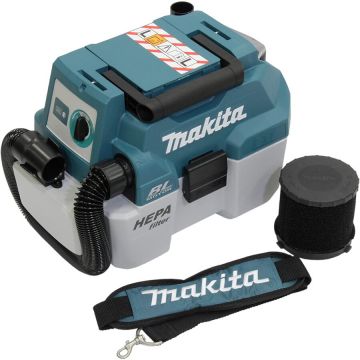 Makita Aspirator Makita DVC750LZX3, fara fir, uscat/umed, 18V, 7.5L praf, 4.5L lichide, 50W
