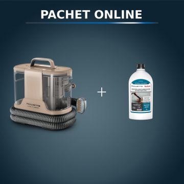 Pachet PROMO Aspirator tapiterie Rowenta Clean IT Compact IN3010F0 & Detergent pentru aspirator cu spalare Rowenta XD5310F0 pentru textile si covoare