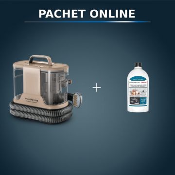 Pachet PROMO Aspirator tapiterie Rowenta Clean IT Compact IN3010F0 & Detergent pentru aspirator cu spalare Rowenta XD5320F0 pentru textile