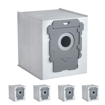 Set 5 Saci de Aspirator NewEvo Compatibili cu iRobot E, I, J si i3+, i4+, i5+, i6+, i7+, i8+, j7+, s9+, Calitate Premium, Material Durabil, Alb Gri