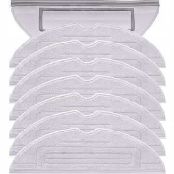 Set 8 x Lavete full mop NewEvo, compatibile cu Xiaomi RoboRock S7, S7 PLUS, S7 MAX, S7 MAXV, S70, S75, S7 Ultra, Gri