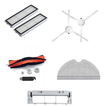 Set 9 accesorii PAA-home compatibile cu aspiratorul robot Xiaomi Mi Robot Vacuum-Mop Mijia 1C, model STYTJ01ZHM 2 lavete, 2 filtre, 2 perii laterale,