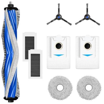Set accesorii PAA-home, compatibile cu aspiratoarele Ecovacs X5 Pro Omni/ X5 Omni, continut: 2 lavete, 2 filtre, 2 perii laterale negre, 1 perie centr