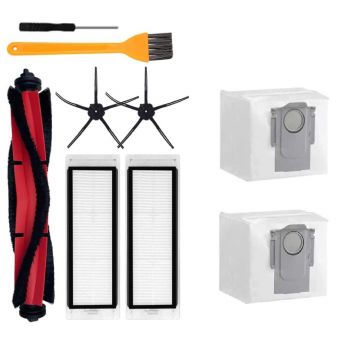 Set accesorii PAA-home, compatibile cu aspiratoarele Roborock Q5 si Q5+, continut: 2 filtre, 2 perii laterale negre, 1 perie centrala, 2 saci praf si