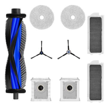 Set accesorii PAA-home, compatibile cu aspiratorul Ecovacs Mini continut: 2 lavete, 2 filtre, 2 perii laterale, 1 perie contrala, 2 saci praf
