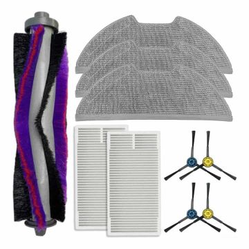 Set accesorii PAA-home compatibile cu aspiratorul Obode A8, A8 Plus, filtru 2 buc, perie tambur 1 buc, perie laterala  4 buc, lavete microfibra 3 buc