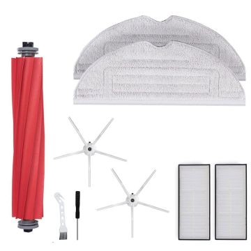 Set accesorii PAA-home compatibile cu aspiratorul Roborock S7 MaxV Ultra , filtru 2 buc, perie tambur 1 buc, perie laterala alba 2 buc, lavete microfi