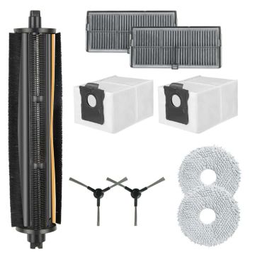 Set accesorii PAA-home® compatibile cu aspiratorul robot Dreame x40 Master, X40 Ultra, X30 Ultra, X20 Ultra, 1 perie centrala, 2 lavete, 2 perii later
