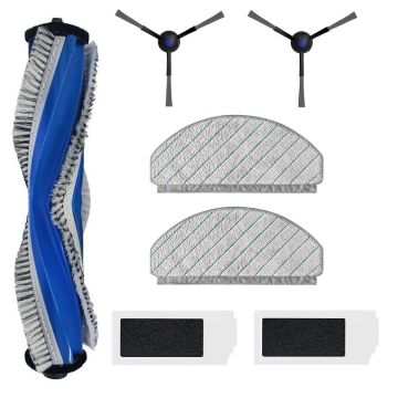 Set accesorii PAA-home® compatibile cu aspiratorul robot ECOVACS DEBOT N20 / N20 PLUS / N20 PRO PLUS, 1 perie centrala 2 lavete, 2 perii laterale negr
