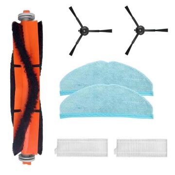 Set accesorii PAA-home® compatibile cu aspiratorul robot Philips HomeRun 7000 Serie XU7100/01 XU7100/02, 1 perie central, 2 lavete, 2 perii laterale,