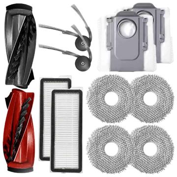 Set accesorii PAA-home® compatibile cu aspiratorul robot Roborock Qrevo Curve/Qrevo Edge/Qrevo Curv S5X/Qrevo Edge S5A/ P20 Pro, 2 perii centrale, 4 l