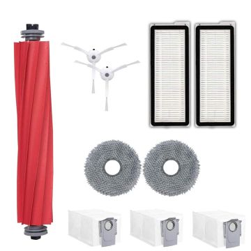 Set accesorii PAA-home® compatibile cu aspiratorul robot Roborock Qrevo Pro, 1 perie centrala 2 lavete, 2 perii laterale albe, 2 filtre si 3 saci cole