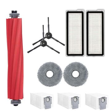 Set accesorii PAA-home® compatibile cu aspiratorul robot Roborock Qrevo Pro, 1 perie centrala 2 lavete, 2 perii laterale negre, 2 filtre si 3 saci col
