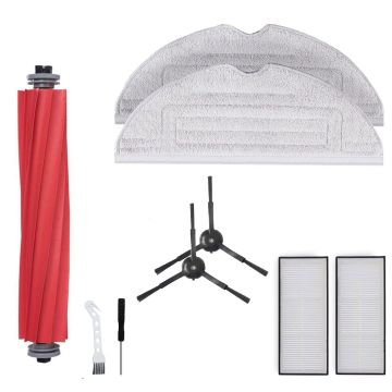 Set accesorii PAA-home compatibile Roborock S7 Max Ultra, filtru 2 buc, perie tambur 1 buc, perie laterala neagra 2 buc, lavete microfibra 2 buc, unel