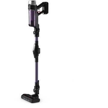 Tefal Aspirator vertical Tefal TY2039WO X-force Flex, 500 W, Recipient 0.44 l, Autonomie 45 minute, 18.5 V, Negru/Mov