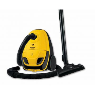Aspirator cu sac Heinner HVC-MTB700YL – 700 W, absorbție 170 W, sac textil 2 L, filtru HEPA 10, galben