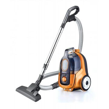 Aspirator fără sac Heinner HVC-V750OR – 750 W, sistem ciclon, filtru HEPA dublu, portocaliu