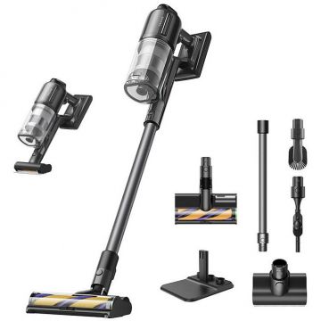 Dreame Aspirator vertical Dreame R20 Ultra VRV57F, Autonomie 90 minute, Recipient praf 0.6 l, Afisaj LED, 24000 Pa, Filtru HEPA H14, Negru