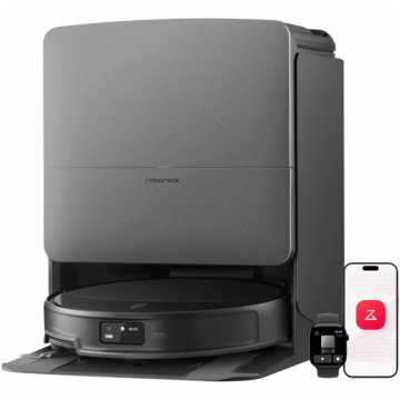 ROBOROCK Aspirator robot cu mop Roborock Saros 20, 65 W, 36.000 Pa WiFi, Autonomie 180 minute, Filtru HEPA, AdaptLift 3.0, 6400 mAh, Negru
