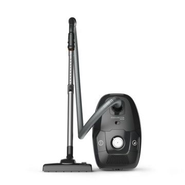 Aspirator cu sac Rowenta Green Force Max Silence RO6136EA  750 W  70% plastic reciclat  3 niveluri de filtrare  sac Hygiene+  Negru/argintiu 