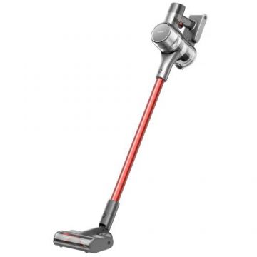 Aspirator vertical Dreame T20, 450W, 25000 Pa, 3 moduri de aspirare, rezervor murdarie 0.6 l, Autonomie 70 min, Afisaj, Perie tare pentru podea, Baterie detasabila, Gri/ rosu