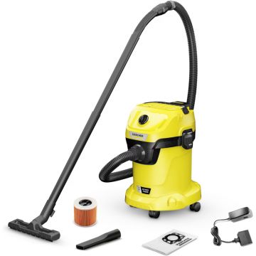 Aspirator Karcher umed & uscat WD3-18, 225W, 17L, Galben/Negru