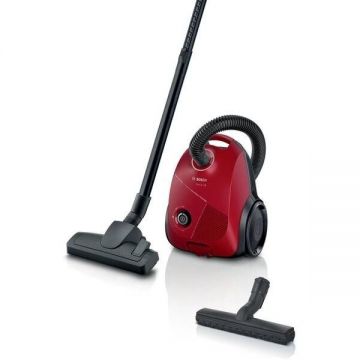 BOSCH Aspirator cu sac Bosch Serie 2 BGBS2RD1H, filtru igienic, capacitate sac 3.5L, 10 ani garantie motor, consum anual de energie: 26.7 kWh/an, Rosu