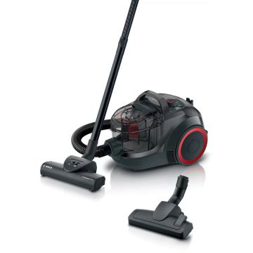 BOSCH Aspirator fara sac Serie 4 Bosch BGC21POW1, perie rotativa Turbo, 2 litri, 550 W, Negru-Rosu