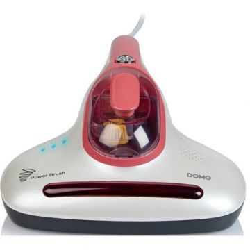 DOMO Aspirator UV anti-acarieni DOMO DO223S. 350W,perie rotativa, rezervor 0,6l, curatare pat, saltele,fotolii si canapele.Alb/ Rosu