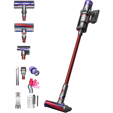 DYSON Aspirator vertical Dyson V11 Absolute Extra, 545 W, 29.4V, 0.76 l, Autonomie 60 minute, nichel-rosu