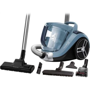 Rowenta Aspirator fara sac ROWENTA Compact Power XXL RO4871EA, 550W, Clasa A+, motor EffiTech, 3 niveluri de filtrare, Animal care, perie Easy Brush, raza de actiune 8.8m, gri
