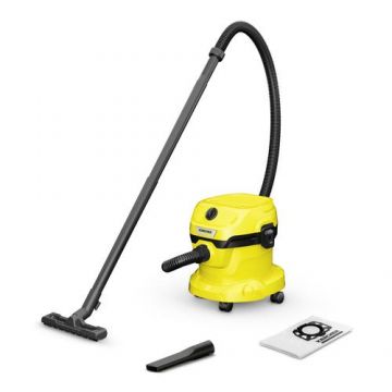 Aspirator Karcher WD 2 PLUS V-12/4/18, Umed/Uscat, 12 L, 1000 W (Galben/Negru) Aspirator Karcher WD 2 PLUS V-12/4/18, Umed/Uscat, 12 L, 1000 W (Galben/Negru)