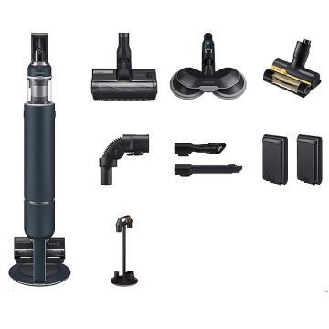 Aspirator Samsung Bespoke Jet Plus Pro Extra VS20B95973B/GE, vertical, 580W, 0.5 L / 2L, Negru/Albastru
