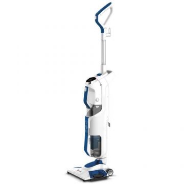 Aspirator vertical 3 in 1 cu mop Polti Vaporetto 3 Clean, 1800 W, Aspirare ciclonica,  Recipient 0.5 l (Alb/Albastru)