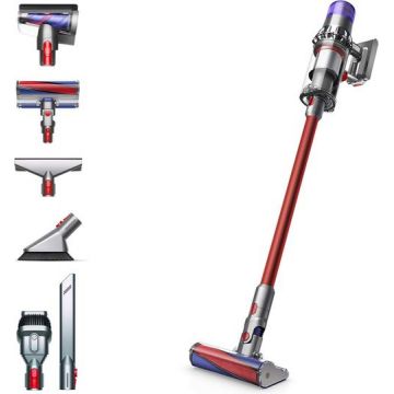 Aspirator vertical Dyson V11 Fluffy (2023), 60 minute autonomie, 0.76 L (Nichel/Rosu)